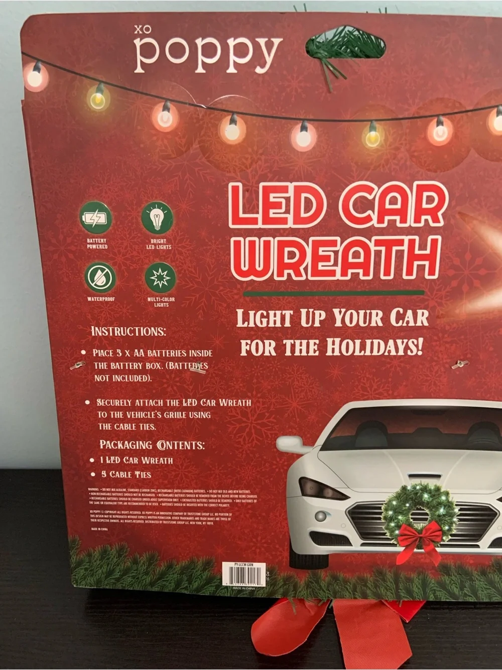 Led Light-up Car/Truck/Vehicle Wreath NWT
